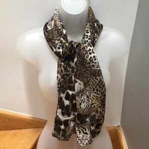 Oblong Leopard Print Stylish Scarf Vintage Polyester